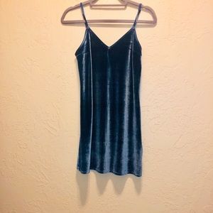 Turquoise velvet slip dress. Size x-small.